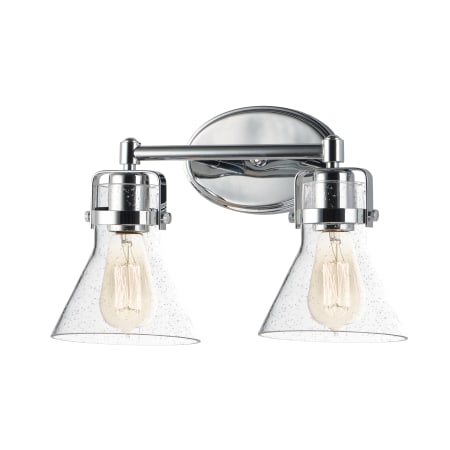 Maxim Seafarer 15" Seedy Glass Bathroom Light Polished Chrome