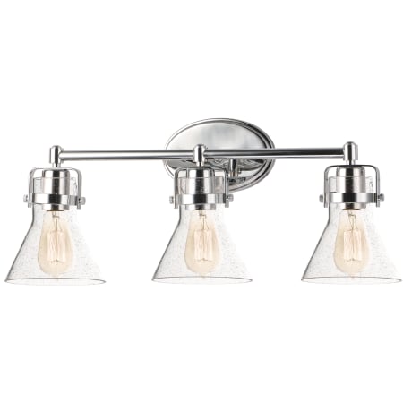 Maxim Seafarer 24" Seedy Glass Bathroom Light Polished Chrome