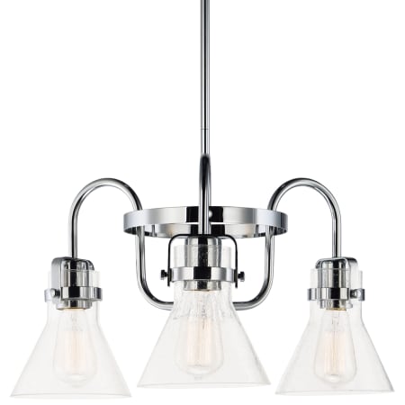 Maxim Seafarer 3 Light 22" Seedy Glass Chandelier Polished Chrome