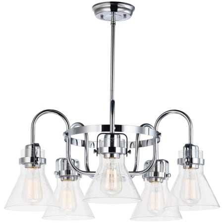 Maxim Seafarer 5 Light 24" Seedy Glass Chandelier Polished Chrome