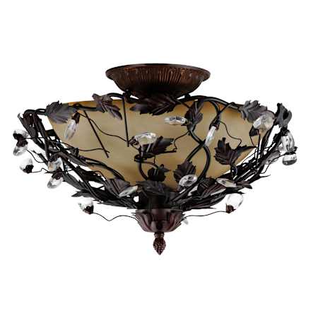 Maxim Elegante 16" Wide 3 Light Ceiling Light Oil Rubbed Bronze / Frosted Ivory Glass