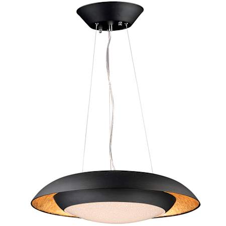 Maxim Iris 24" Wide LED Pendant with Crystalline Diffuser Gold Leaf / Black