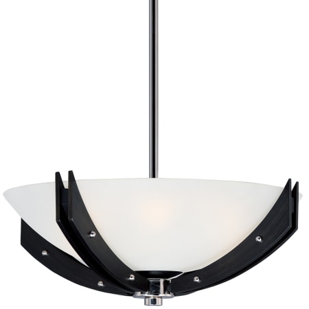 Maxim Merge 4 Light 22" Wide Pendant / Semi-Flush Ceiling Fixture with Glass Bowl Shade Black / Wenge