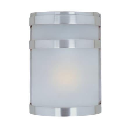 Maxim Arc 9" 1 Light Wall Sconce Stainless Steel / Frosted Glass