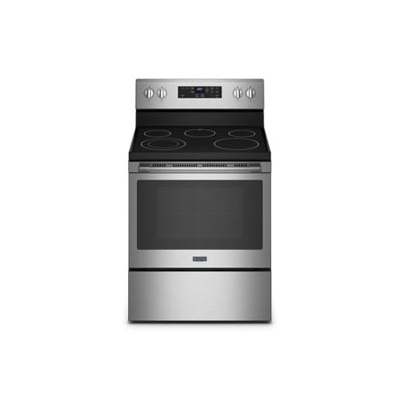 Maytag 30 Inch Wide 5.3 Cu. Ft. Free Standing Electric Range with Steam Clean Stainless Steel