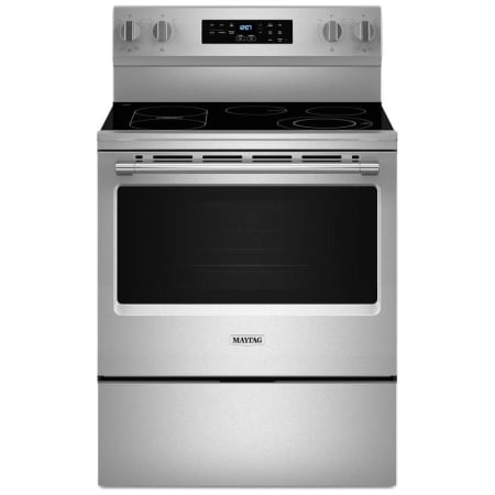 Maytag 30 Inch Wide 5.3 Cu. Ft. Energy Star Certified Free Standing Fingerprint Resistant Electric Range with No-Preheat Air-Fry and Air Baking Fingerprint Resistant Stainless Steel