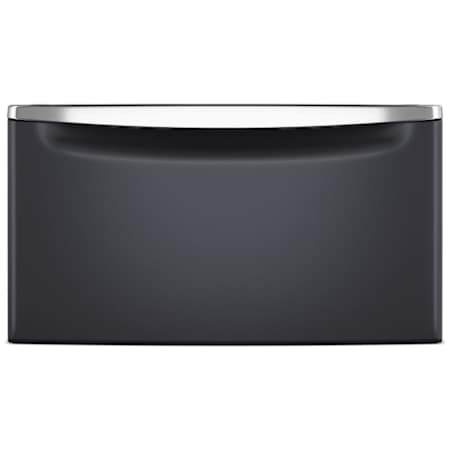 Maytag 27 Inch Wide Laundry Pedestal with Storage Drawer Midnight Steel