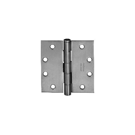 McKinney T2714 Series 5" x 4-1/2" Standard Duty Plain Bearing Square Corner Mortise Door Hinge with Removable Pin - Single Satin Chrome