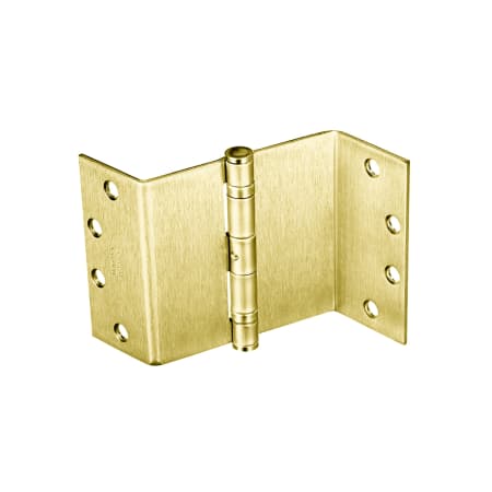 McKinney TA2895 Series 4-1/2" x 4-1/2" Standards Duty Plain Bearing Square Corner Mortise Door Hinge with Removable Pin for Beveled Edge Doors - Single Bright Brass