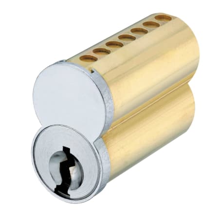 Medeco X4 Series Uncombinated 6-Pin SFIC with D Keyway and Clip Retainer Satin Chrome