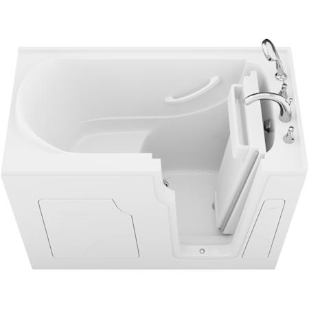 MediTub Celeste 53" Three Wall Alcove Acrylic Soaking Tub with Right Drain and Overflow - Includes Deck Mounted Tub Filler with Hand Shower White