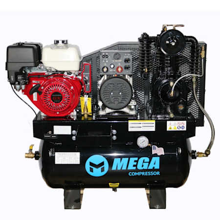MEGA Compressor 13 HP 30 Gal 175 Max PSI Two-Stage Truck Mount Gas 3-In-1 Reciprocating Air Compressor N/A