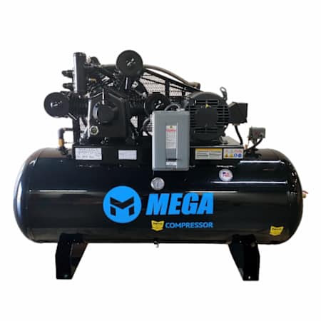 MEGA Compressor 15 HP 120 Gal 200 Max PSI Industrial Series Two-Stage Stationary Electric (460 Volt 3 Phase) Reciprocating Air Compressor N/A