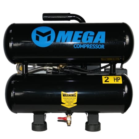 MEGA Compressor 2 HP 4 Gal 125 Max PSI Single-Stage Portable Electric (110 Volt) Reciprocating Air Compressor N/A