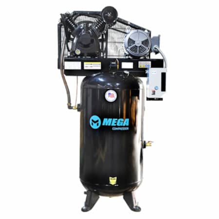 MEGA Compressor 5 HP 80 Gal 180 Max PSI Two-Stage Stationary Electric (208, 230 Volt 3 Phase) Reciprocating Air Compressor N/A