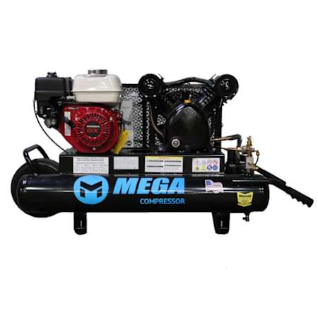 MEGA Compressor 6.5 HP 10 Gal 150 Max PSI Single-Stage Portable Gas Reciprocating Air Compressor with Honda Engine N/A