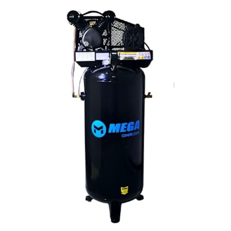 MEGA Compressor 3 HP 60 Gal 135 Max PSI Single-Stage Stationary Electric (208, 230 Volt 1 Phase) Reciprocating Air Compressor N/A