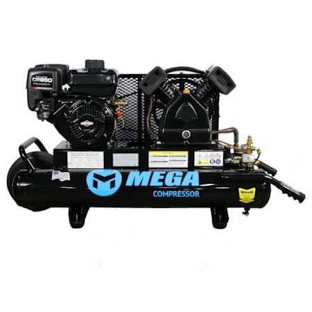 MEGA Compressor 6.5 HP 10 Gal 150 Max PSI Single-Stage Portable Gas Reciprocating Air Compressor with Briggs and Stratton Engine N/A