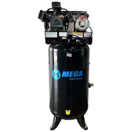MEGA Compressor 5 HP 80 Gal 150 Max PSI 18 CFM Single-Stage Stationary Electric (208, 230 Volt 1 Phase) Reciprocating Air Compressor N/A