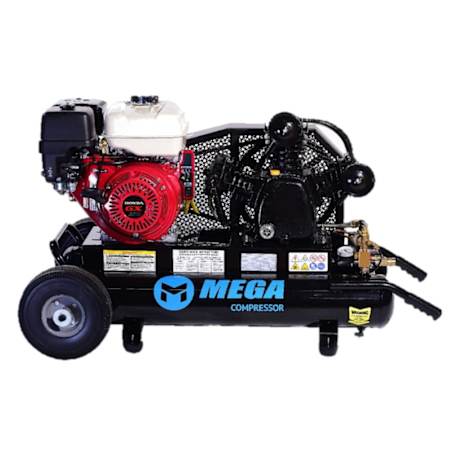MEGA Compressor 9 HP 10 Gal 180 Max PSI Two-Stage Portable Gas Reciprocating Air Compressor with Electric Start Honda Engine N/A