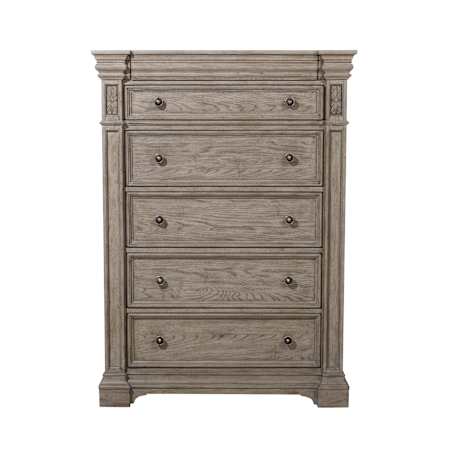 Meridian Setis 42" Wide 6 Drawer Rubberwood Dresser French Gray