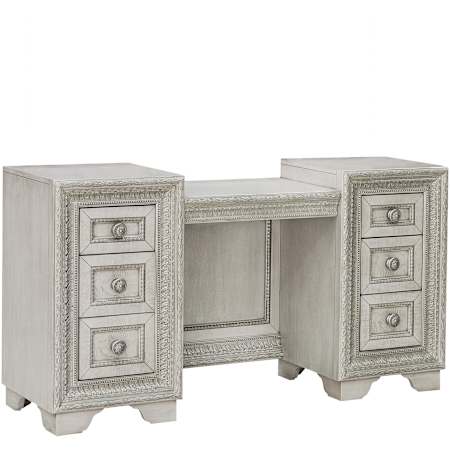 Meridian Camila 60" Wide Ash, Rubberwood, and Veneer Table Cream