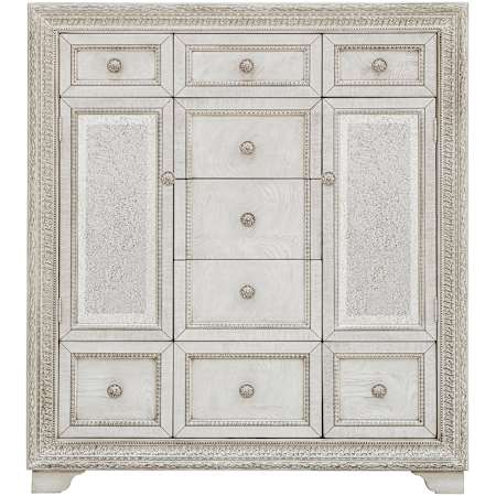 Meridian Camila 42" Wide 9 Drawer Ash and Rubberwood Dresser Cream