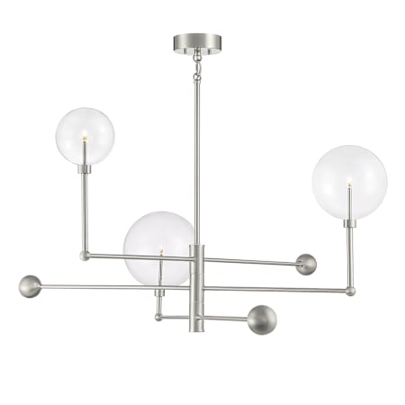 Meridian 3 Light 45" Wide LED Linear Chandelier Brushed Nickel