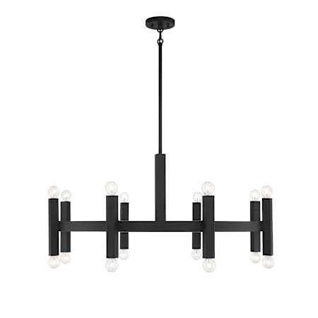 Meridian 16 Light 41" Wide Drum Chandelier Matte Black