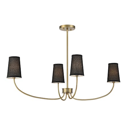 Meridian 4 Light 38" Wide Chandelier Natural Brass