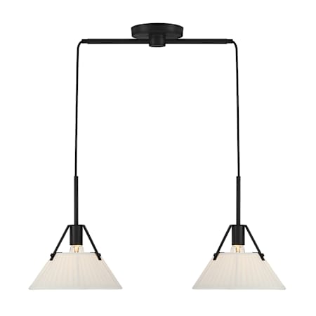 Meridian 2 Light 29" Wide Linear Chandelier Matte Black