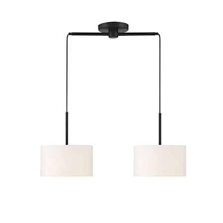 Meridian 2 Light 29" Wide Drum Chandelier Matte Black