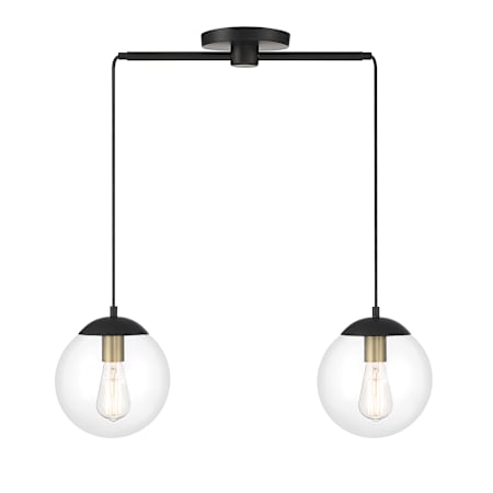 Meridian 2 Light 26" Wide Globe Chandelier Matte Black