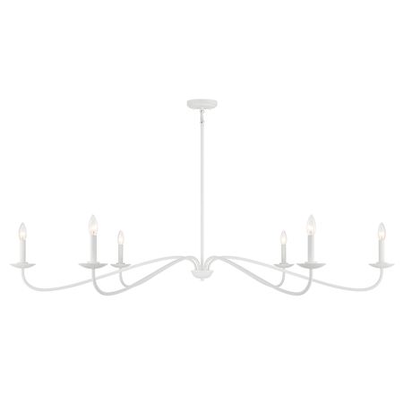 Meridian 6 Light 62" Wide Taper Candle Style Chandelier Bisque White