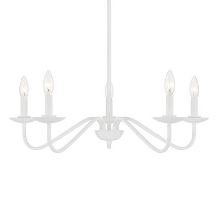 Meridian 5 Light 28" Wide Taper Candle Style Chandelier Bisque White