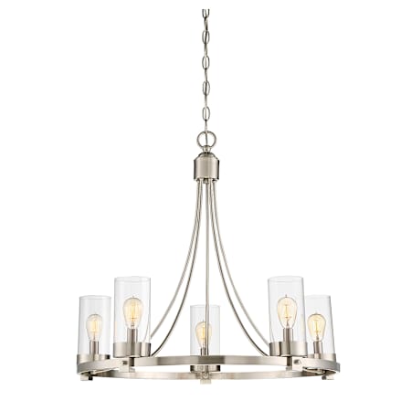 Meridian 5 Light Chandelier Brushed Nickel