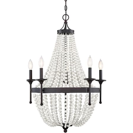 Meridian 5 Light 24" Wide Beaded Chandelier Oil Rubbed Bronze