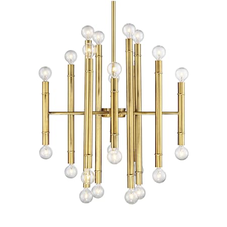 Meridian 24 Light 22" Wide Chandelier Natural Brass