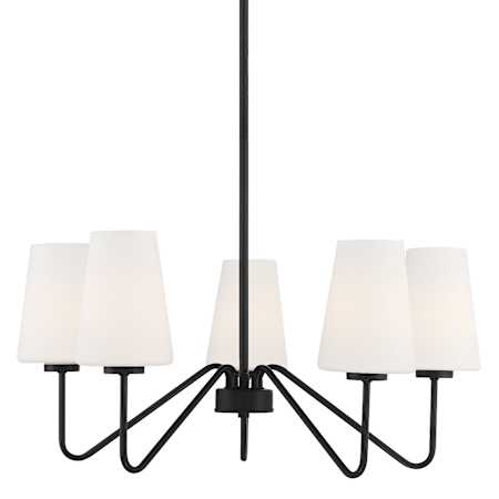 Meridian 5 Light 26" Wide Chandelier Matte Black
