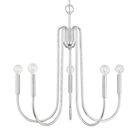 Meridian 5 Light 25" Wide Chandelier Chrome