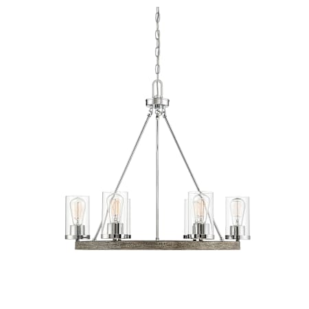 Meridian 5 Light 27" Wide Ring Chandelier Greywood Chrome