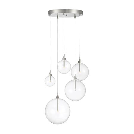 Meridian 5 Light 28" Wide LED Multi Light Pendant Brushed Nickel