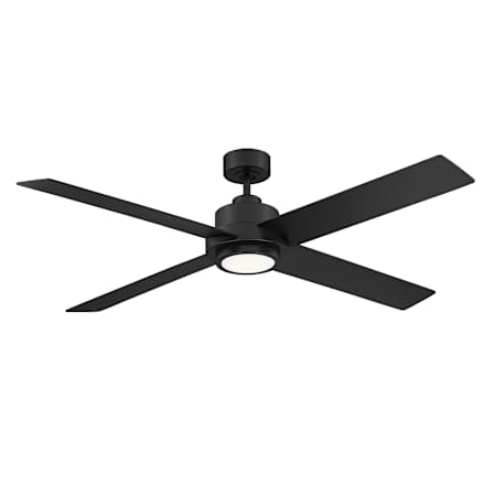 Meridian 56" 4 Blade Indoor / Outdoor LED Ceiling Fan with Remote Control Matte Black