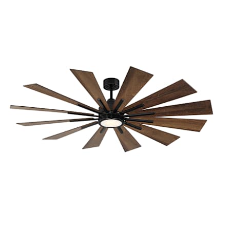 Meridian 60" 12 Blade Indoor / Outdoor LED Ceiling Fan Matte Black