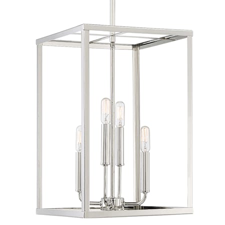 Meridian 4 Light 12" Wide Pendant Polished Nickel