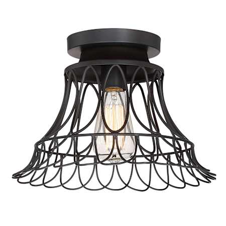 Meridian Single Light 12" Wide Flush Mount Ceiling Fixture Oil Rubbed Bronze
