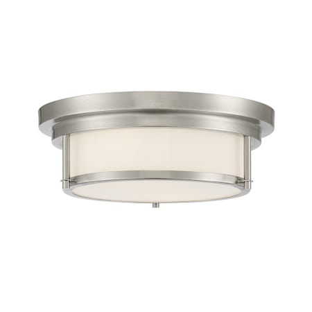 Meridian 2 Light 13" Wide Flush Mount Drum Ceiling Fixture Brushed Nickel