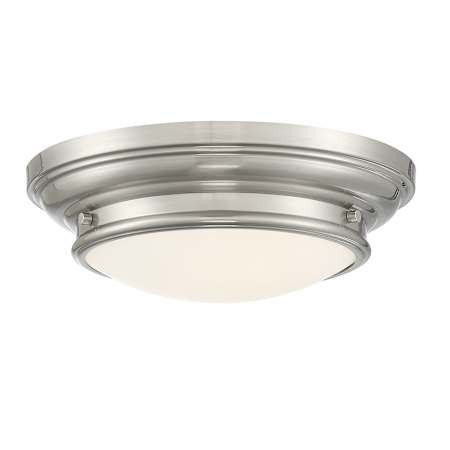 Meridian 2 Light 13" Wide Flush Mount Bowl Ceiling Fixture Brushed Nickel