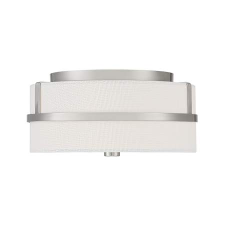 Meridian 2 Light 13" Wide Flush Mount Drum Ceiling Fixture Brushed Nickel