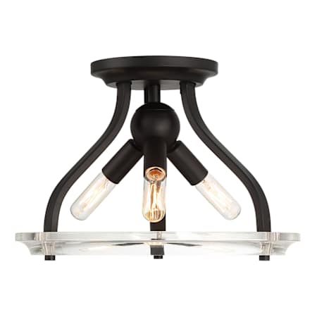 Meridian 13" Wide Semi-Flush Ceiling Fixture Matte Black